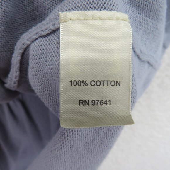 J Jill Cardigan Sweater Womens Large Lavender Gray Button Front Smocked Back - Picture 6 of 10